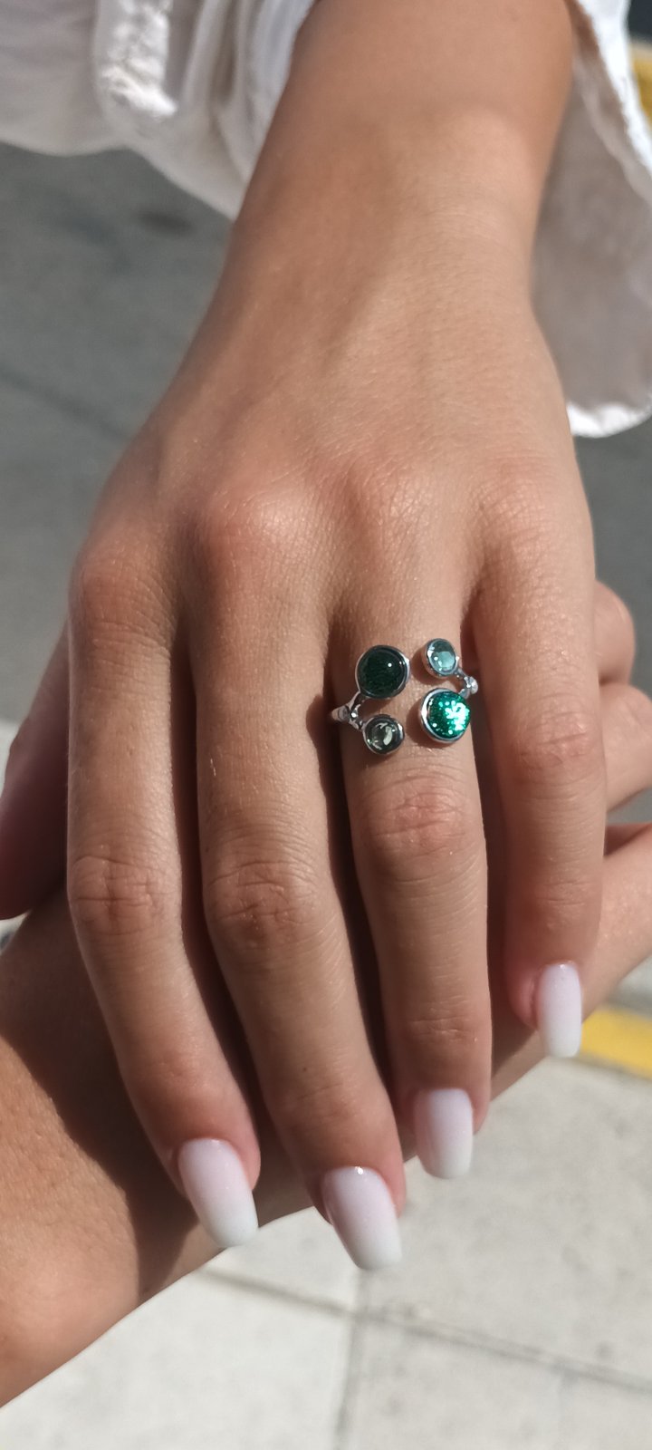 Bague 4 Galaxies · Verre irisé