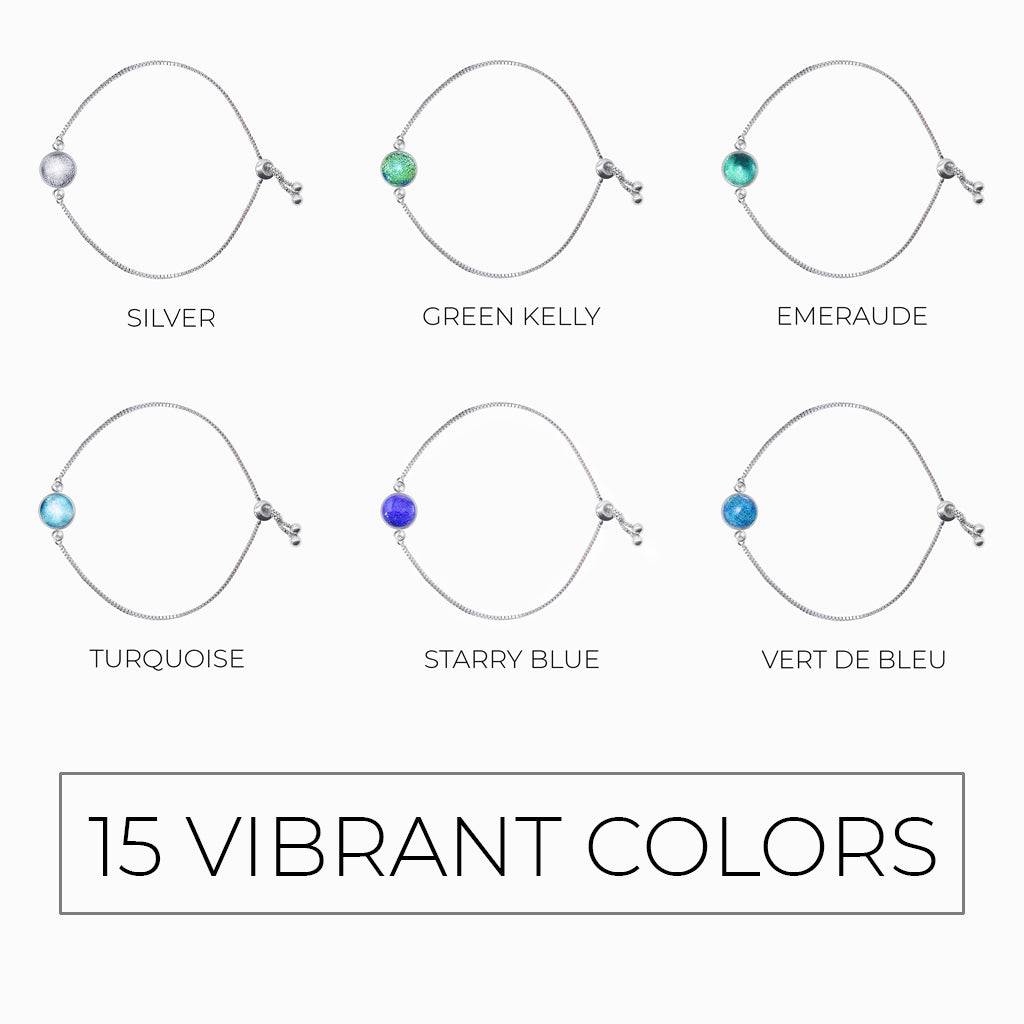 Boucles d'oreilles longues · Verre soufflé irisé · Acier