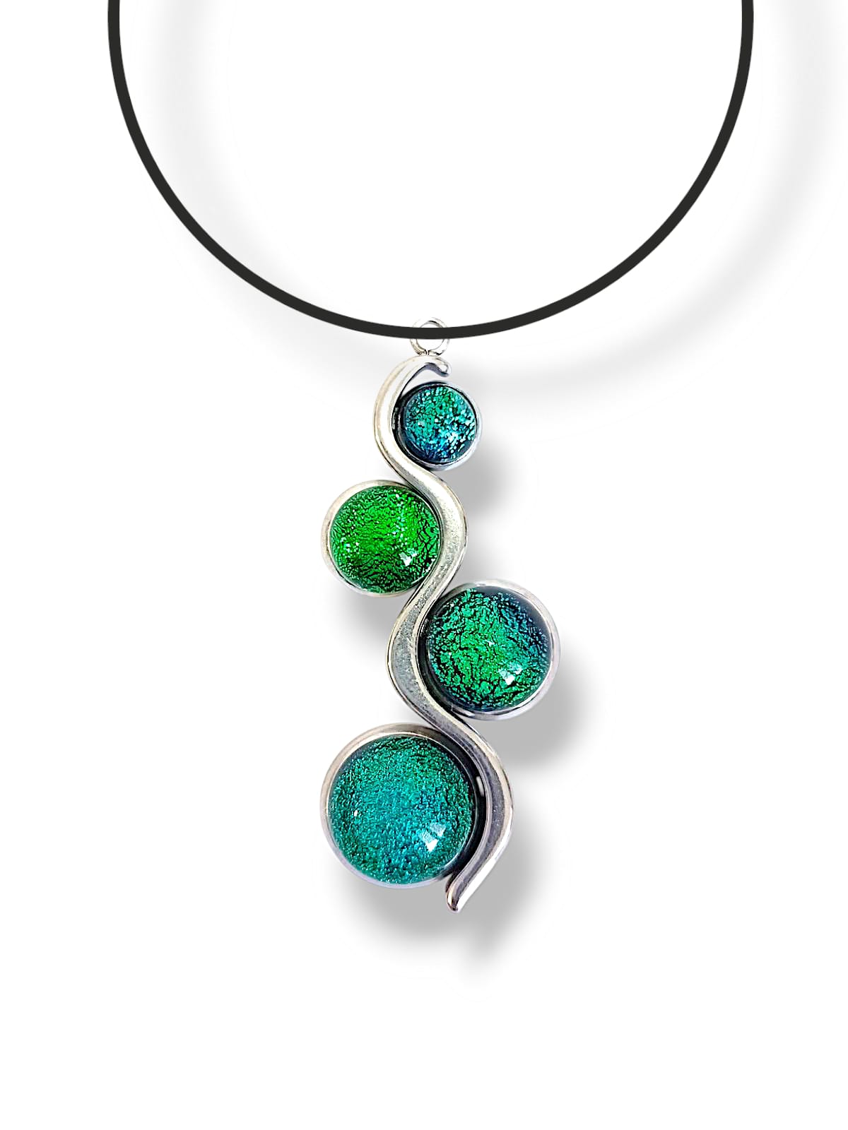 Collier Galaxy Sparkle · 4 perles de verre · Acier inoxydable