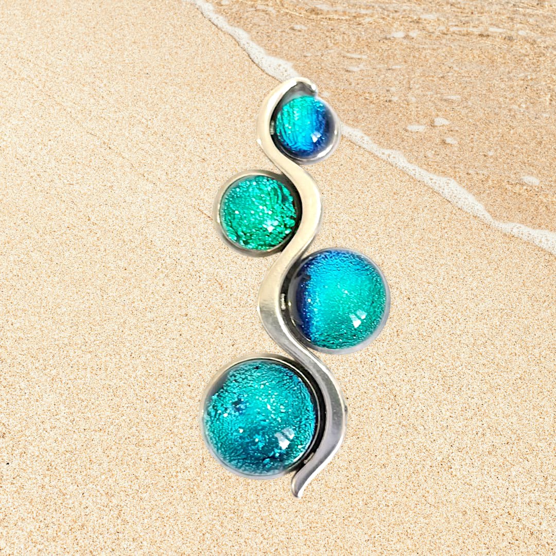 Collier Galaxy Sparkle · 4 perles de verre · Acier inoxydable