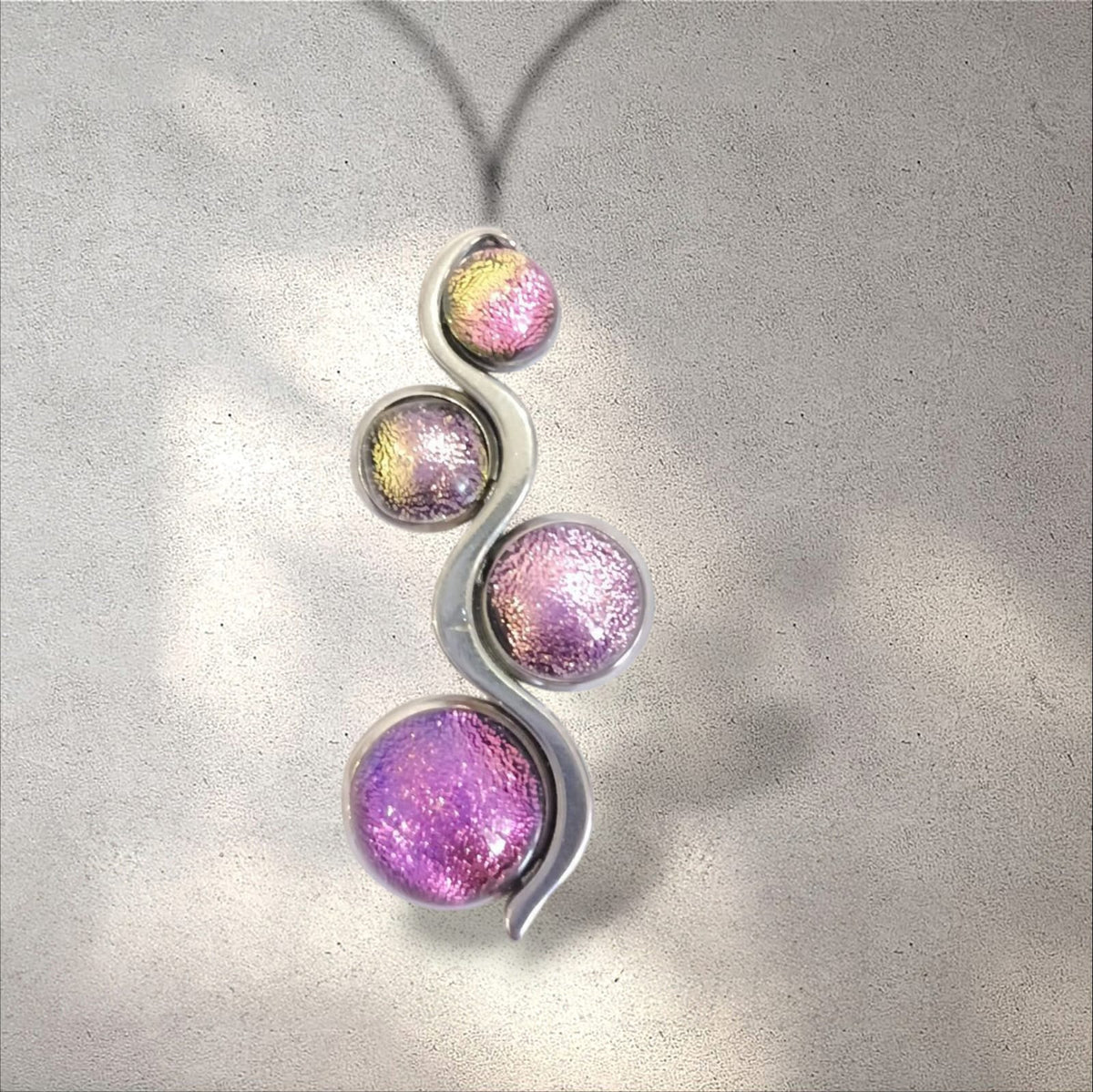 Collier Galaxy Sparkle · 4 perles de verre · Acier inoxydable