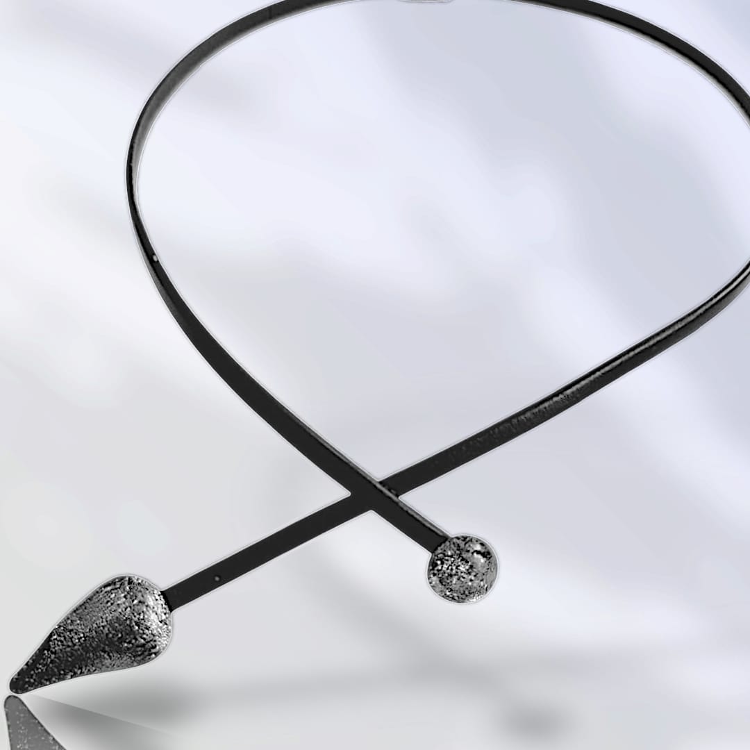 Collier cuir · Pendentif verre irisé